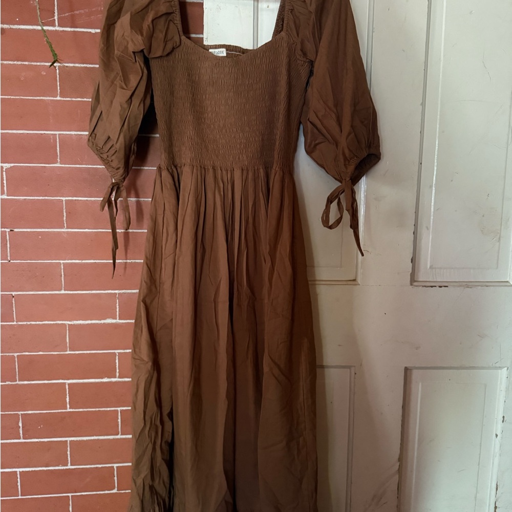 Honey dove vintage puff smock dress